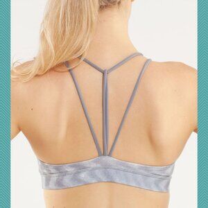 Lululemon White Luon Strappy High Neck Trinity Sports Bra
